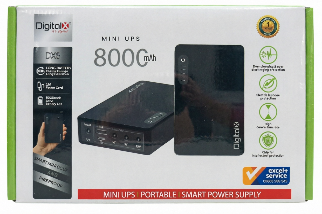 DigitalX DX8 Mini UPS (8000mAh)