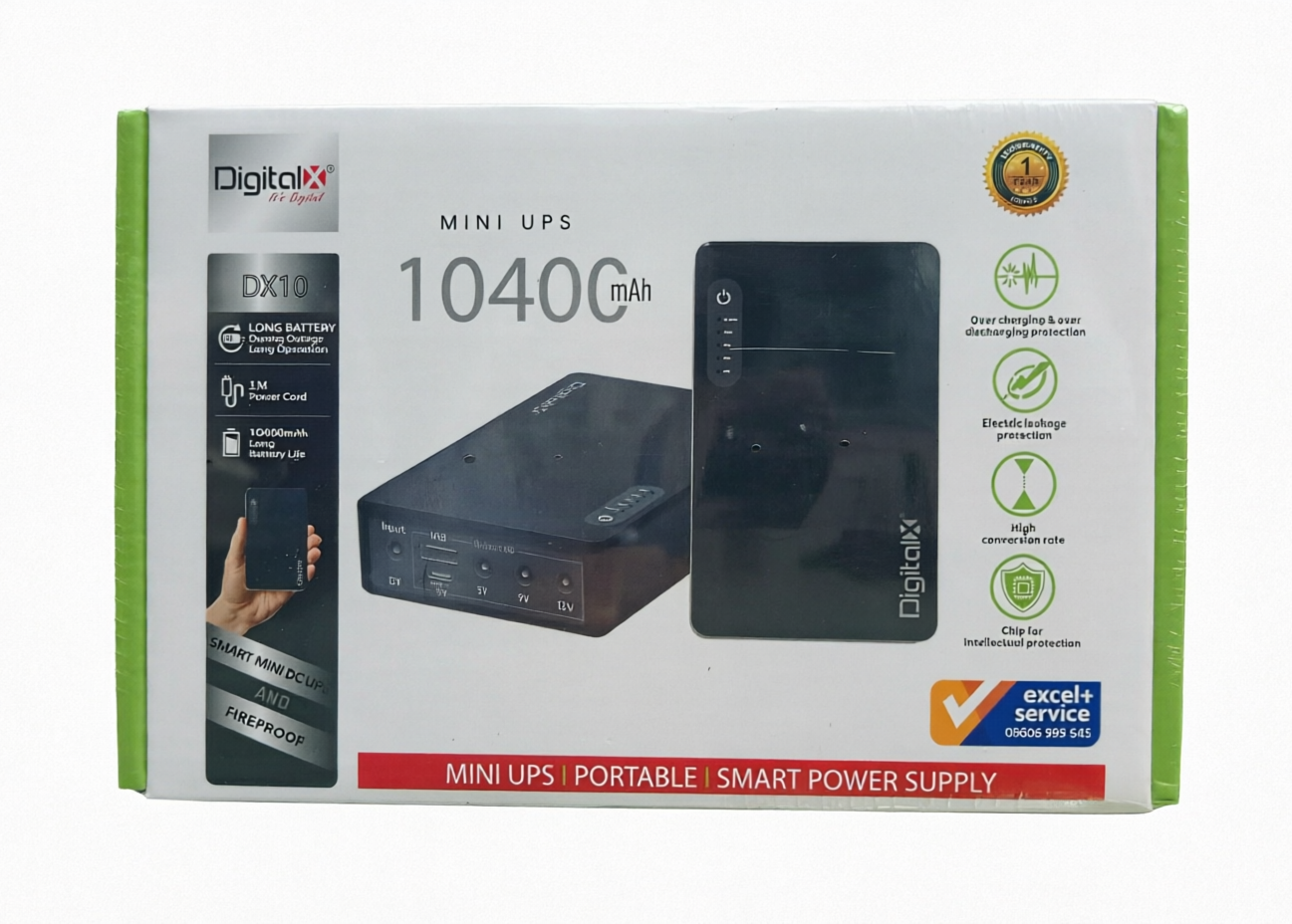 Digital X DX10 Mini UPS - 10400mAh Portable Smart Power Supply