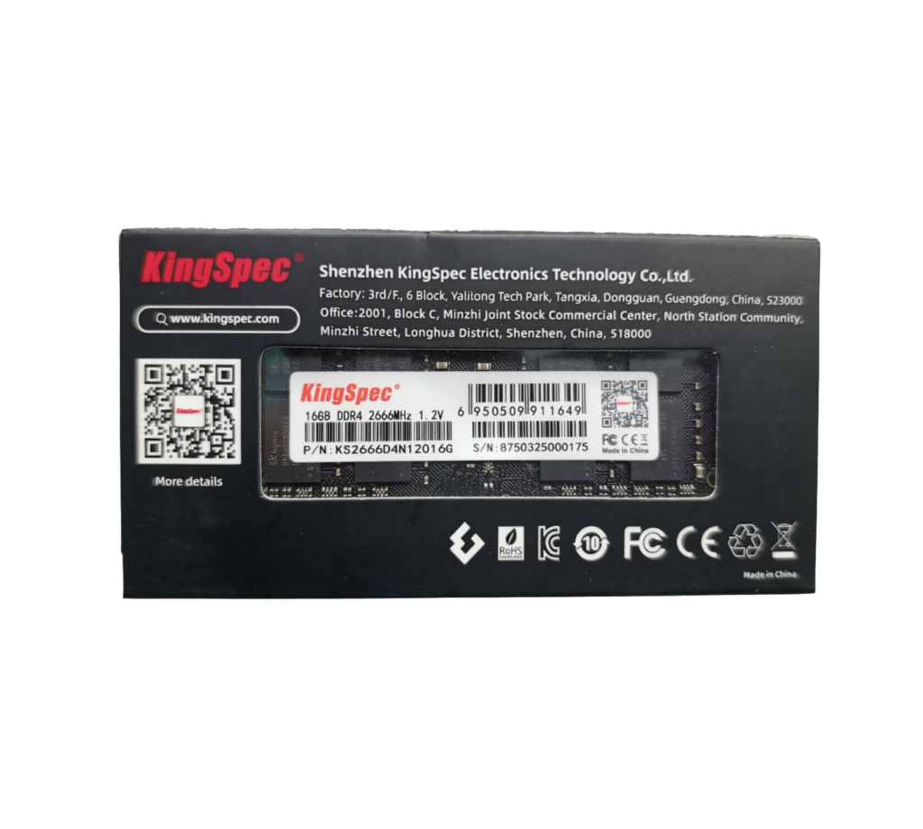 KingSpec 16GB DDR4 2666MHz Laptop Memory Module (1.2V)