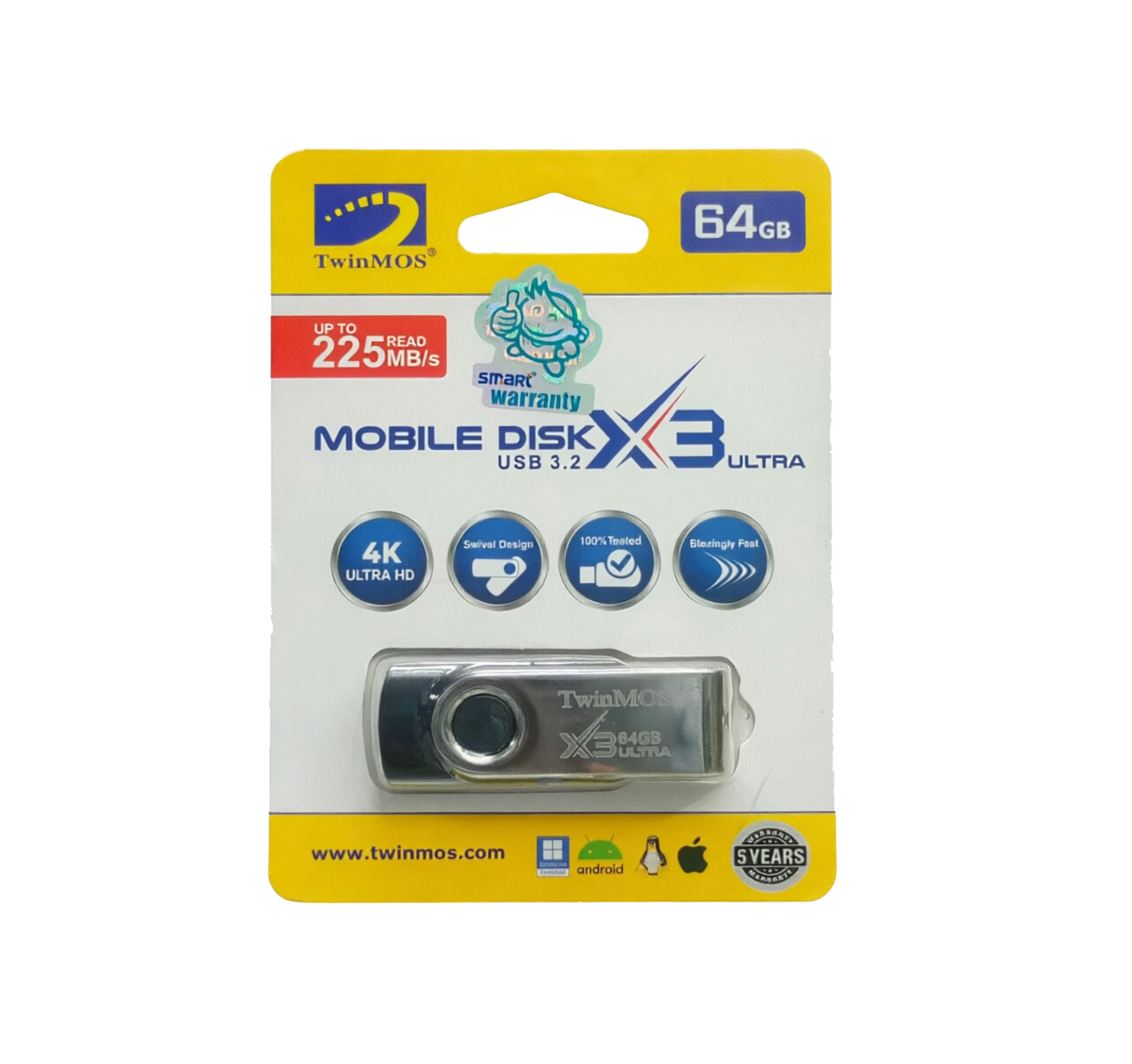 TwinMOS Mobile Disk X3 Ultra 64GB USB 3.2 Flash Drive