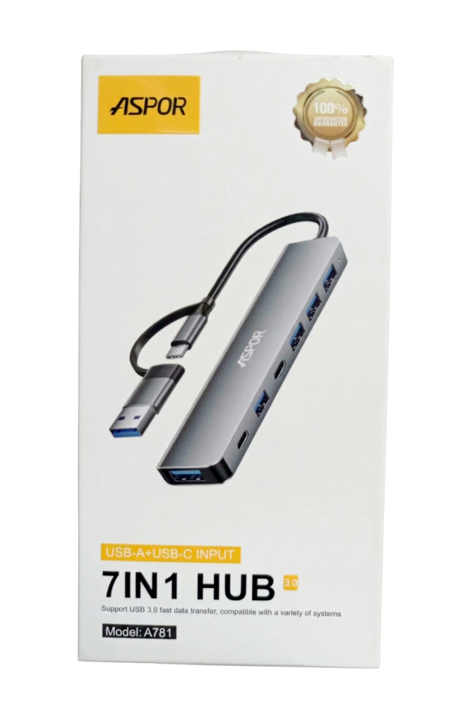ASPOR A7781 7-in-1 Multi-Function Portable Hub
