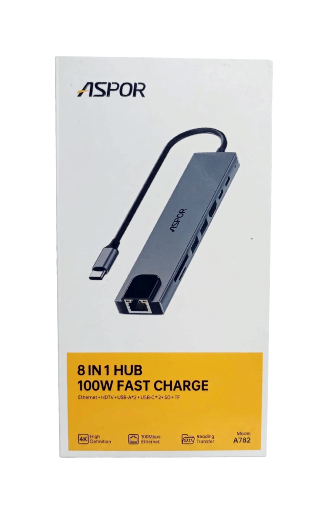 ASPOR A782 8-in-1 Multi-Function Portable USB-C Hub
