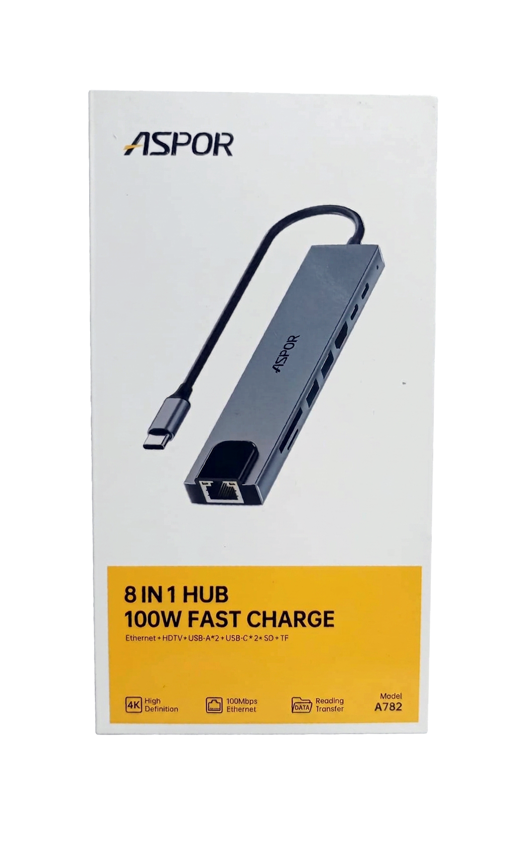 ASPOR A782 8-in-1 Multi-Function Portable USB-C Hub