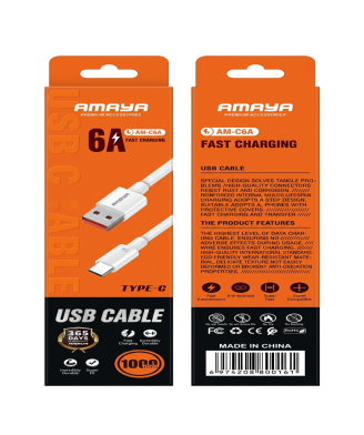 AMAYA AM-C6A 6A Fast Charging Type-C USB Cable