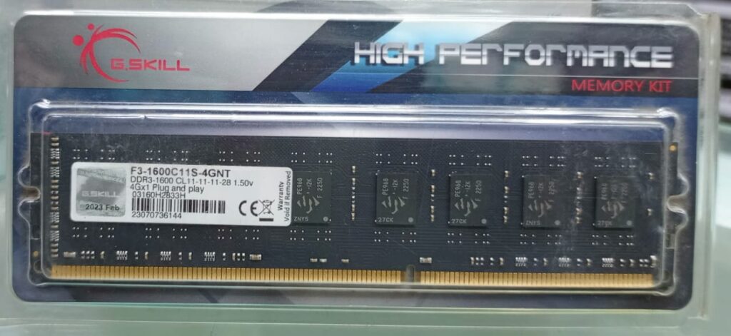 G.Skill 4GB DDR3 1600MHz High Performance Desktop RAM